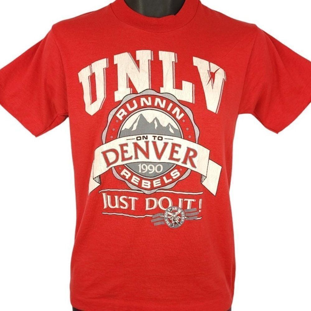 UNLV Runnin Rebels T Shirt Vintage 90s 1990 National Champions Made In USA 50/50
